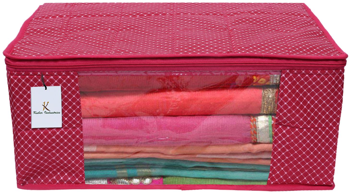 Kuber Industries Polka Dots 1 Piece Cotton 3 Layered Quilted Saree Cover Rani Color- CTHH22327
Kuber Industries Polka Dots 1 Piece Cotton 3 Layered Quilted Saree Cover Rani Color- CTHH22327