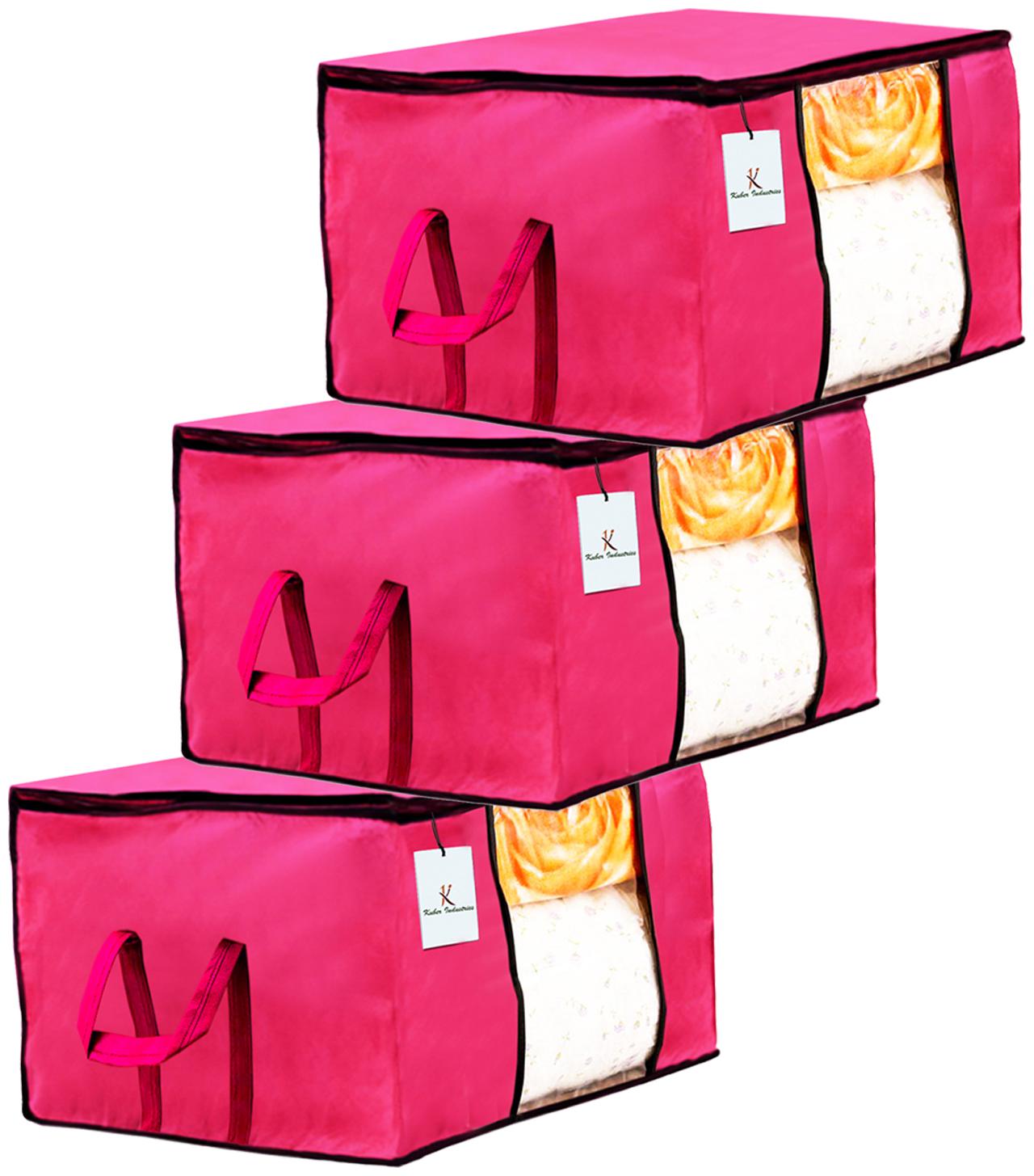 Kuber Industries Underbed Storage Bag Storage Organiser Blanket Cover Set of 3 - Pink Extra Large Size CTHH14198
Kuber Industries Underbed Storage Bag Storage Organiser Blanket Cover Set of 3 - Pink Extra Large Size CTHH14198
