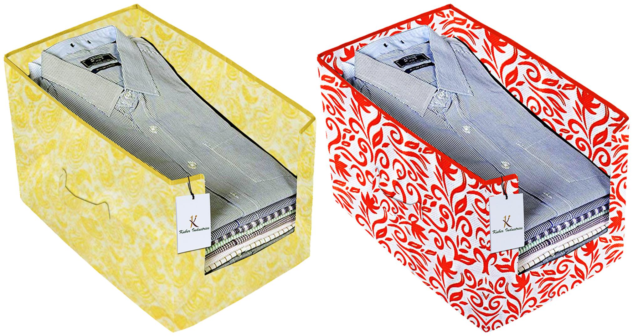 Kuber Industries Leaf Printed 2 pc Non Woven Shirt Stacker Wardrobe Organizer Set (Red Gold) - CTHH16786
Kuber Industries Leaf Printed 2 pc Non Woven Shirt Stacker Wardrobe Organizer Set (Red Gold) - CTHH16786