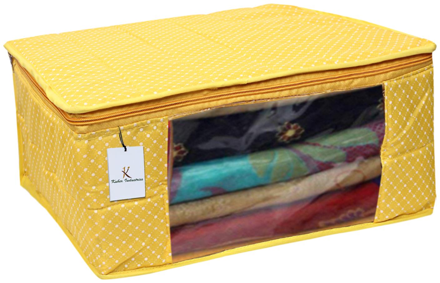 Kuber Industries Polka Dots 1 Piece Cotton 3 Layered Quilted Saree Cover Yellow- CTHH22309
Kuber Industries Polka Dots 1 Piece Cotton 3 Layered Quilted Saree Cover Yellow- CTHH22309