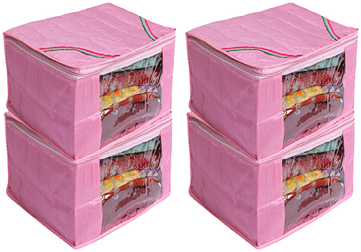 Kuber Industries 4 Pieces Raw Silk Saree Cover Wardrobe Organizer (Pink)- CTHH11494
Kuber Industries 4 Pieces Raw Silk Saree Cover Wardrobe Organizer (Pink)- CTHH11494