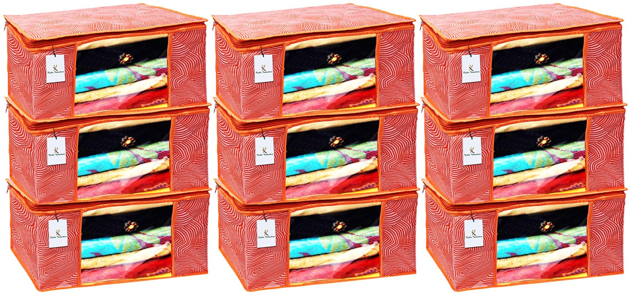 Kuber Industries Leheriya Design 9 pc Non Woven Saree Cover Large Orange - CTHH11944
Kuber Industries Leheriya Design 9 pc Non Woven Saree Cover Large Orange - CTHH11944