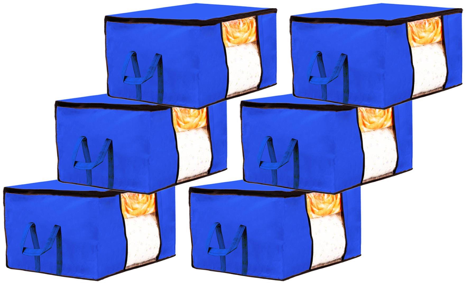 Kuber Industries 6 pc Non Woven Underbed Storage Bag Storage Organiser Blanket Cover with Transparent Window Extra Large Royal Blue CTHH15559
Kuber Industries 6 pc Non Woven Underbed Storage Bag Storage Organiser Blanket Cover with Transparent Window Extra Large Royal Blue CTHH15559