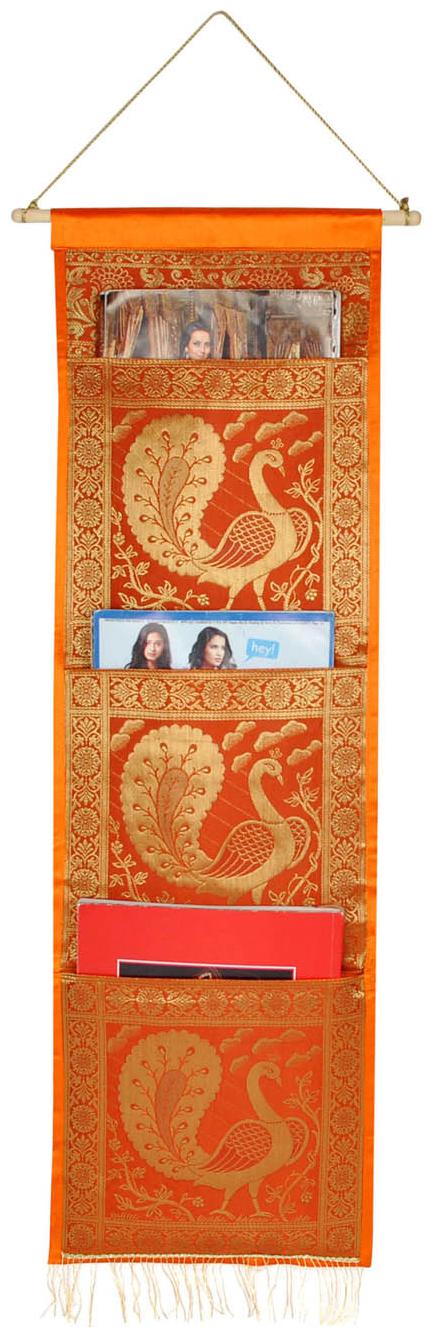 Lal Haveli Designer Embroided Peocock Design Wall Hanging 3 Pocket Orange Color 34 x 10 Inch
Lal Haveli Designer Embroided Peocock Design Wall Hanging 3 Pocket Orange Color 34 x 10 Inch