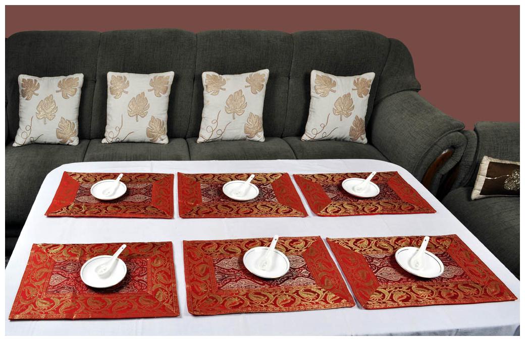 Lal Haveli Dining Table Mats 6 Pieces Cloth Banarsi Silk Fabric Decorative Mat 18 X 12 inches
Lal Haveli Dining Table Mats 6 Pieces Cloth Banarsi Silk Fabric Decorative Mat 18 X 12 inches