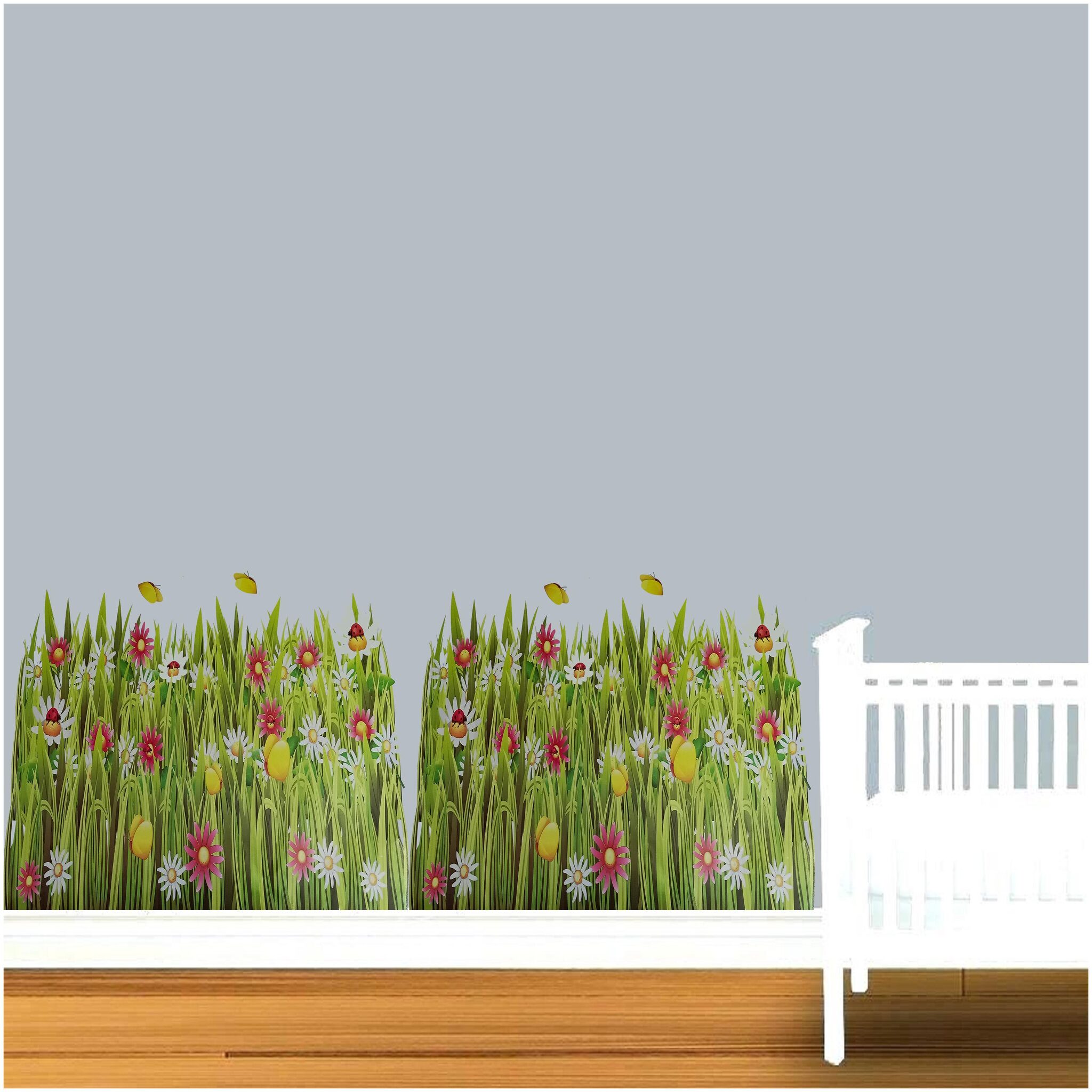 Larbenz Grass With Flower Wall Sticker