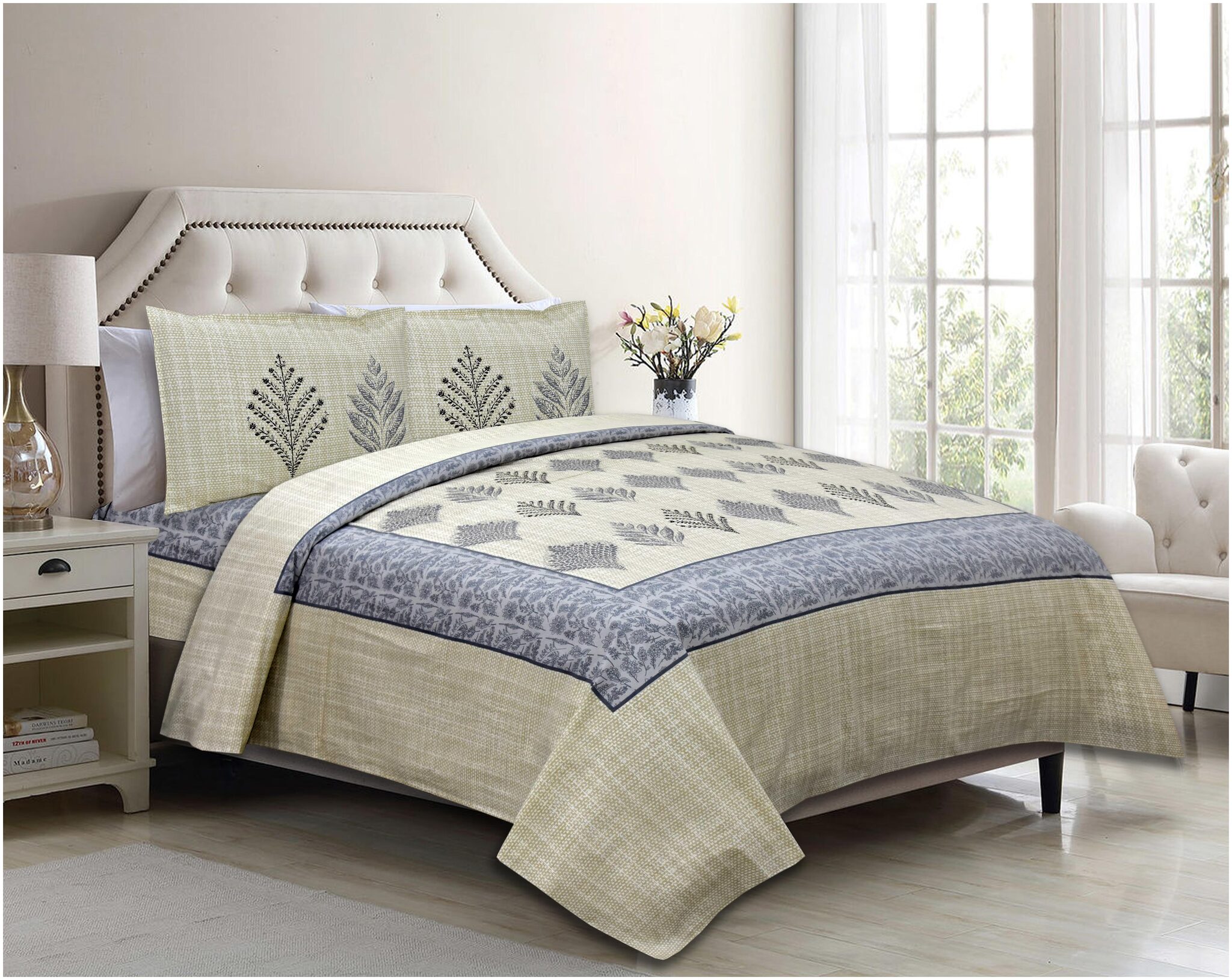 Lsk Shiva s Cotton Printed King Size Bedsheet 210 TC ( 1 Bedsheet With 2 Pillow Covers White )
Lsk Shiva s Cotton Printed King Size Bedsheet 210 TC ( 1 Bedsheet With 2 Pillow Covers White )