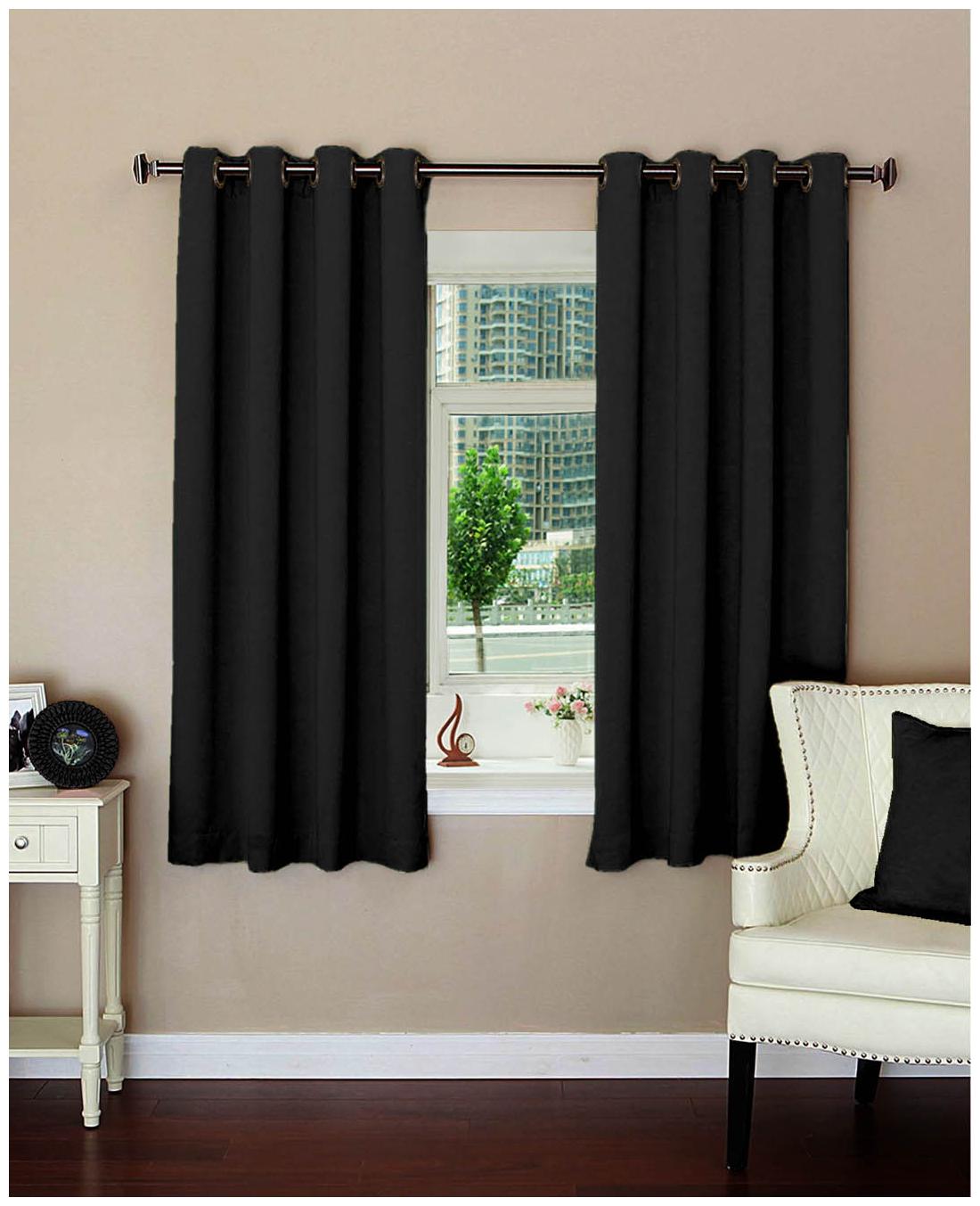 Lushomes Plain Black Polyester Blackout Curtains With 8 Eyelets For Windows (5 ft)
Lushomes Plain Black Polyester Blackout Curtains With 8 Eyelets For Windows (5 ft)