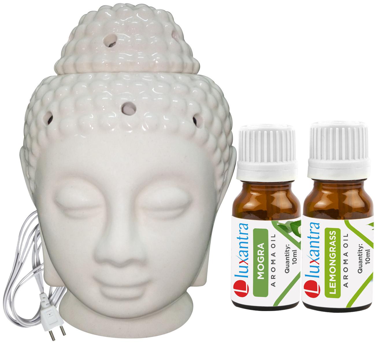 Luxantra Beige Ceramic Electric Buddha Head Aroma Diffuser with Mogra Lemongrass Aroma Oil 10ml Each for Home Office hotel 14x10x10cm
Luxantra Beige Ceramic Electric Buddha Head Aroma Diffuser with Mogra Lemongrass Aroma Oil 10ml Each for Home Office hotel 14x10x10cm