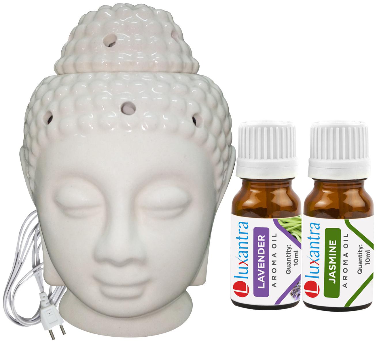 Luxantra Beige Ceramic Electric Buddha Head Aroma Diffuser with Lavender Jasmine Aroma Oil 10ml Each for Home Office hotel 14x10x10cm
Luxantra Beige Ceramic Electric Buddha Head Aroma Diffuser with Lavender Jasmine Aroma Oil 10ml Each for Home Office hotel 14x10x10cm