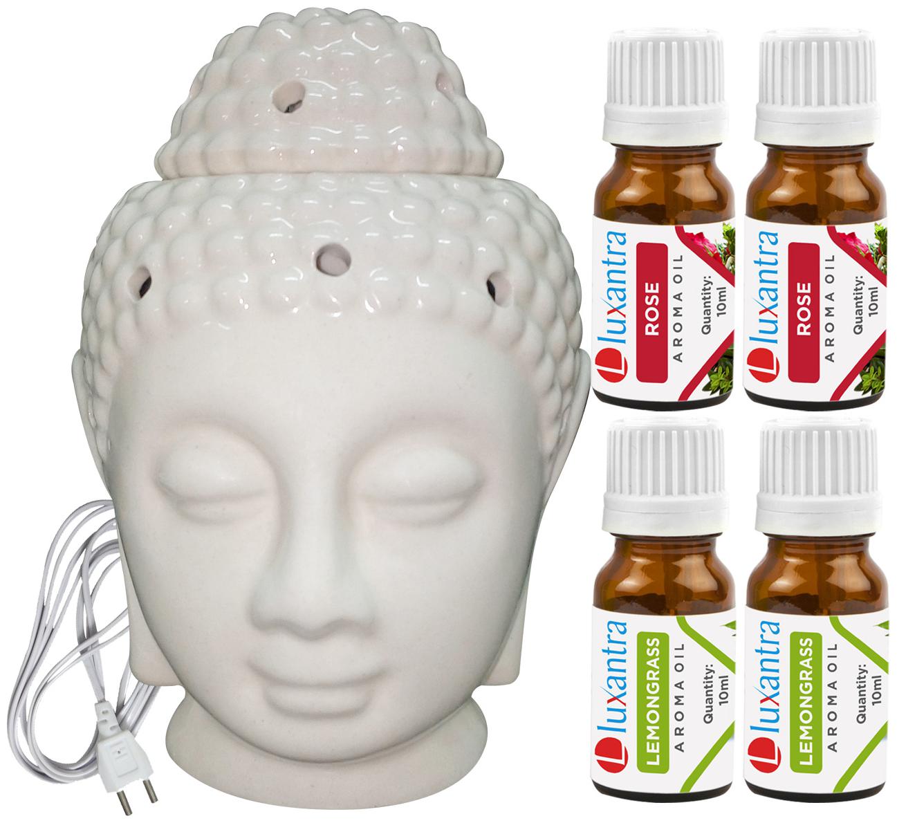 Luxantra Beige Ceramic Electric Buddha Head Aroma Diffuser with 2 Rose 2 Lemongrass Aroma Oil 10ml Each for Home Office hotel 14x10x10cm
Luxantra Beige Ceramic Electric Buddha Head Aroma Diffuser with 2 Rose 2 Lemongrass Aroma Oil 10ml Each for Home Office hotel 14x10x10cm