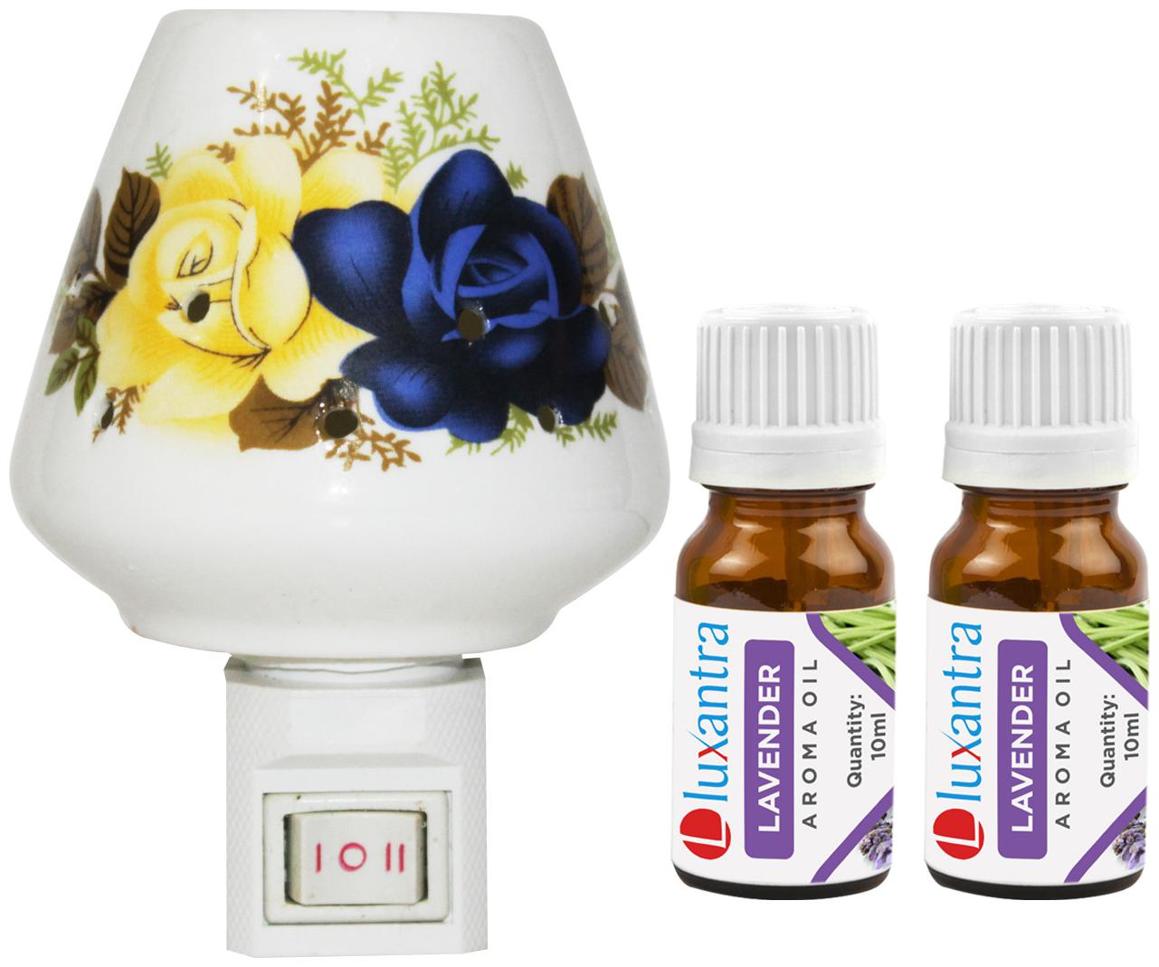 Luxantra Ceramic Electric Aroma Diffuser Night Lamp Light with 2 Lavender Aroma Oil 10ml Each for Home office Hotel Spa
Luxantra Ceramic Electric Aroma Diffuser Night Lamp Light with 2 Lavender Aroma Oil 10ml Each for Home office Hotel Spa