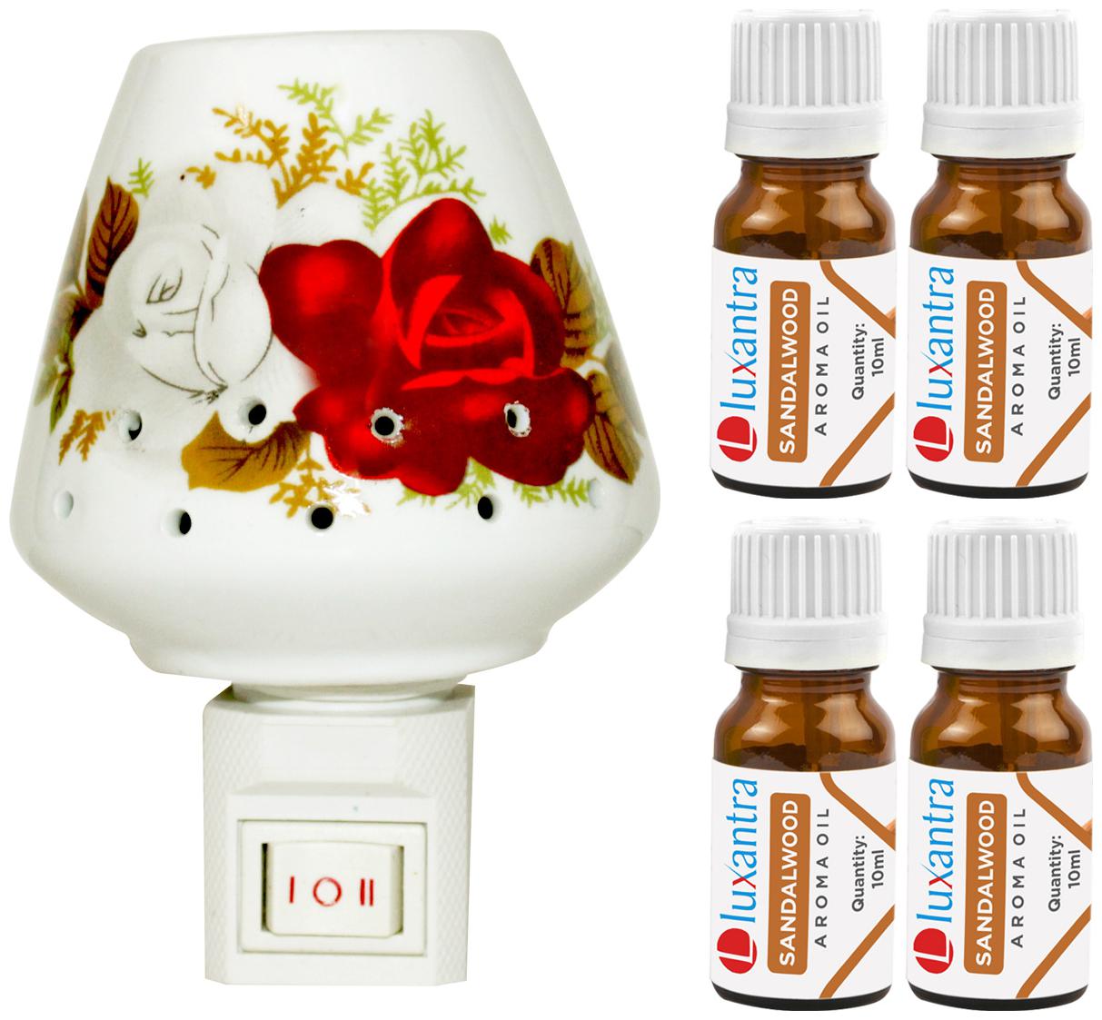 Luxantra Ceramic Electric Aroma Diffuser Night Lamp Light with 4 Sandalwood Aroma Oil 10ml Each for Home office Hotel Spa
Luxantra Ceramic Electric Aroma Diffuser Night Lamp Light with 4 Sandalwood Aroma Oil 10ml Each for Home office Hotel Spa