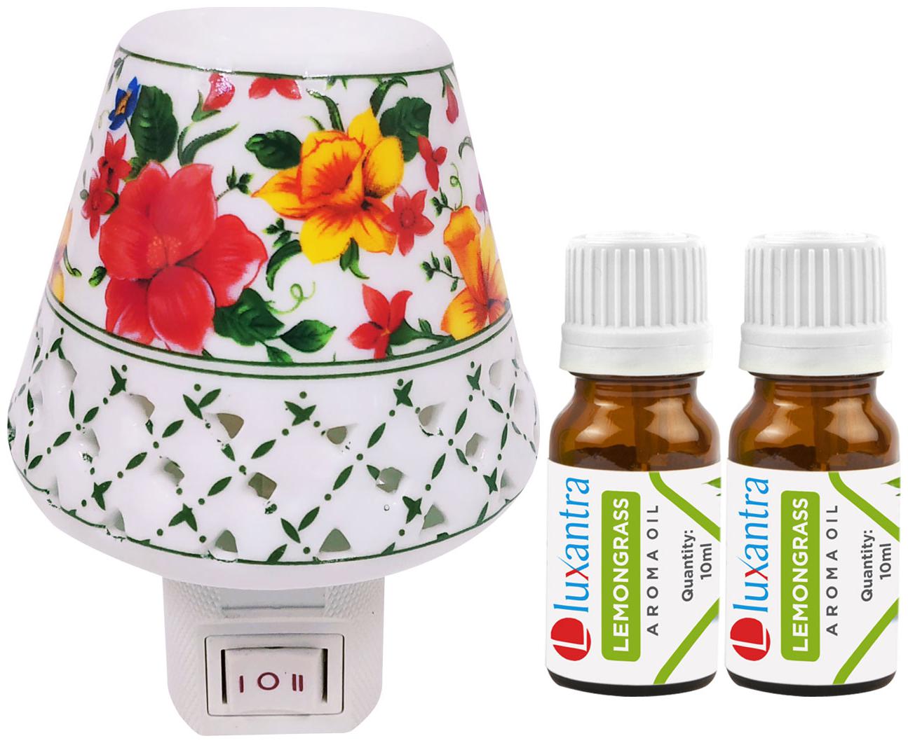 Luxantra Ceramic Electric Aroma Diffuser Night Lamp Light with 2 Lemongrass Aroma Oil 10ml Each for home office hotel Spa
Luxantra Ceramic Electric Aroma Diffuser Night Lamp Light with 2 Lemongrass Aroma Oil 10ml Each for home office hotel Spa