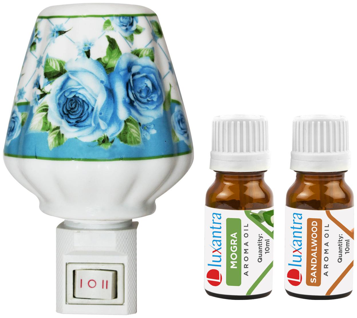Luxantra Ceramic Electric Aroma Diffuser Night Lamp Light with Mogra Sandalwood Aroma Oil 10ml Each for Home office Hotel Spa
Luxantra Ceramic Electric Aroma Diffuser Night Lamp Light with Mogra Sandalwood Aroma Oil 10ml Each for Home office Hotel Spa