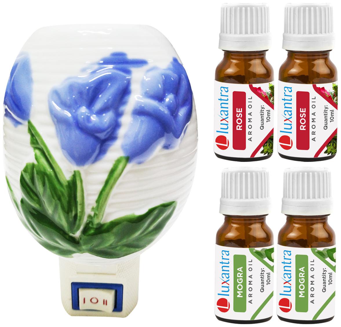 Luxantra Ceramic Electric Aroma Diffuser Night Lamp Light with 2 Rose 2 Mogra Aroma Oil 10ml Each for home office hotel Spa
Luxantra Ceramic Electric Aroma Diffuser Night Lamp Light with 2 Rose 2 Mogra Aroma Oil 10ml Each for home office hotel Spa