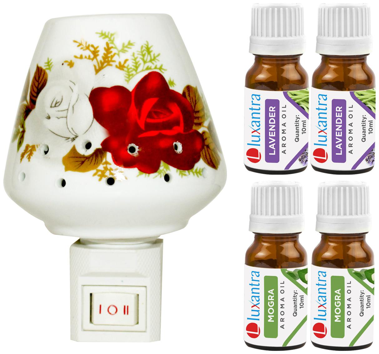 Luxantra Ceramic Electric Aroma Diffuser Night Lamp Light with 2 Lavender 2 Mogra Aroma Oil 10ml Each for Home office Hotel Spa
Luxantra Ceramic Electric Aroma Diffuser Night Lamp Light with 2 Lavender 2 Mogra Aroma Oil 10ml Each for Home office Hotel Spa
