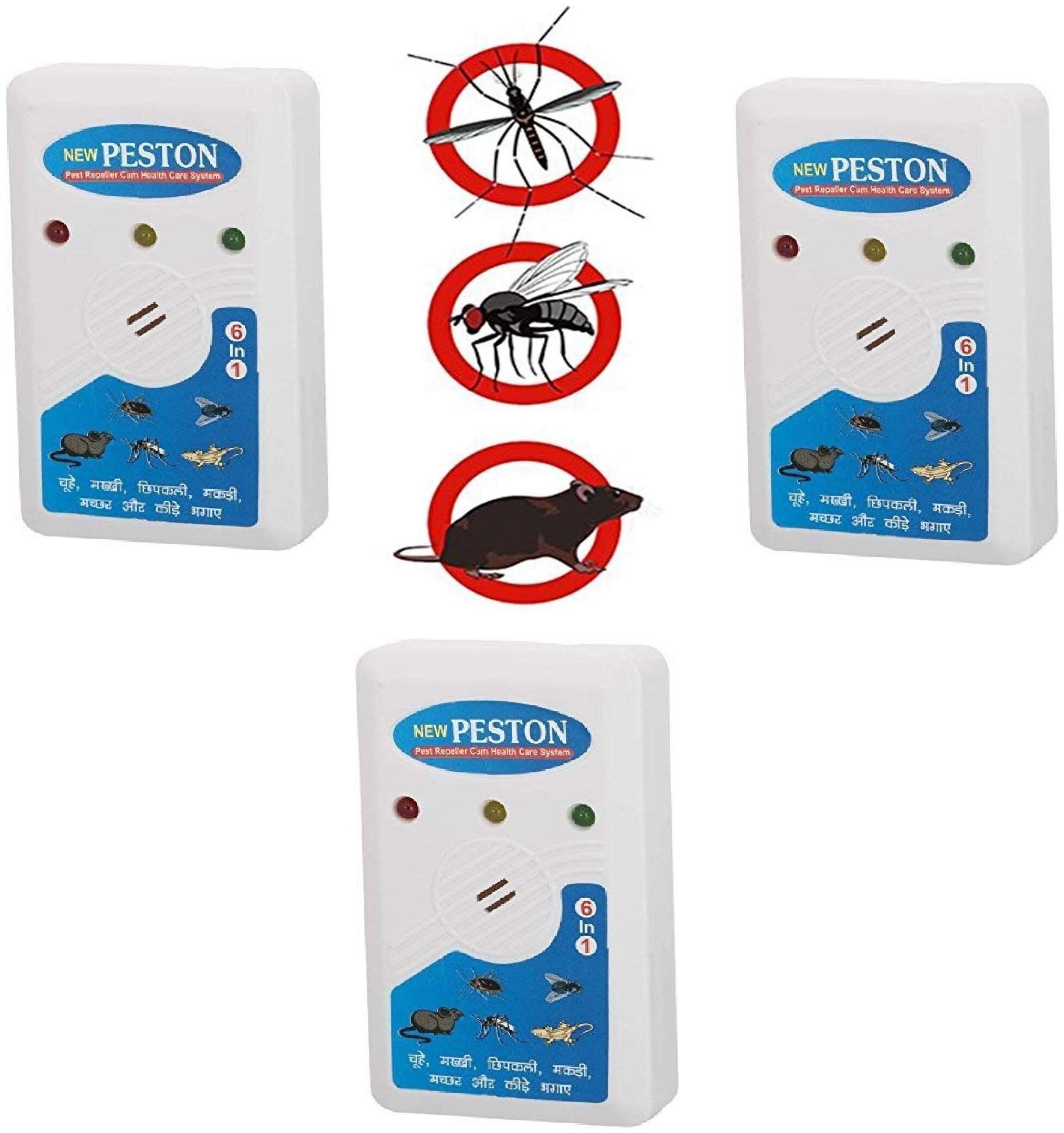Marketwala Peston Pest Repeller Cum Health Care System Electronic Ultrasonic Effective On Mice Bugs Lizards Spiders Mosquitoes Pests -Set Of 3
Marketwala Peston Pest Repeller Cum Health Care System Electronic Ultrasonic Effective On Mice Bugs Lizards Spiders Mosquitoes Pests -Set Of 3