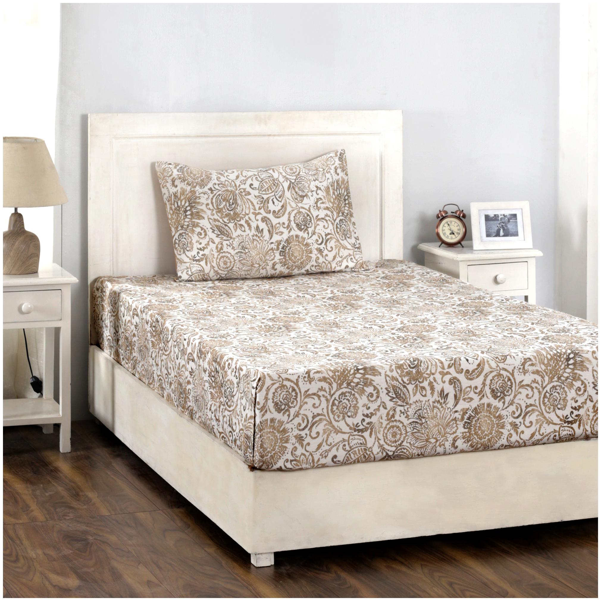Maspar Cotton Floral Single Size Bedsheet 210 TC ( 1 Bedsheet With 1 Pillow Covers Beige )
Maspar Cotton Floral Single Size Bedsheet 210 TC ( 1 Bedsheet With 1 Pillow Covers Beige )