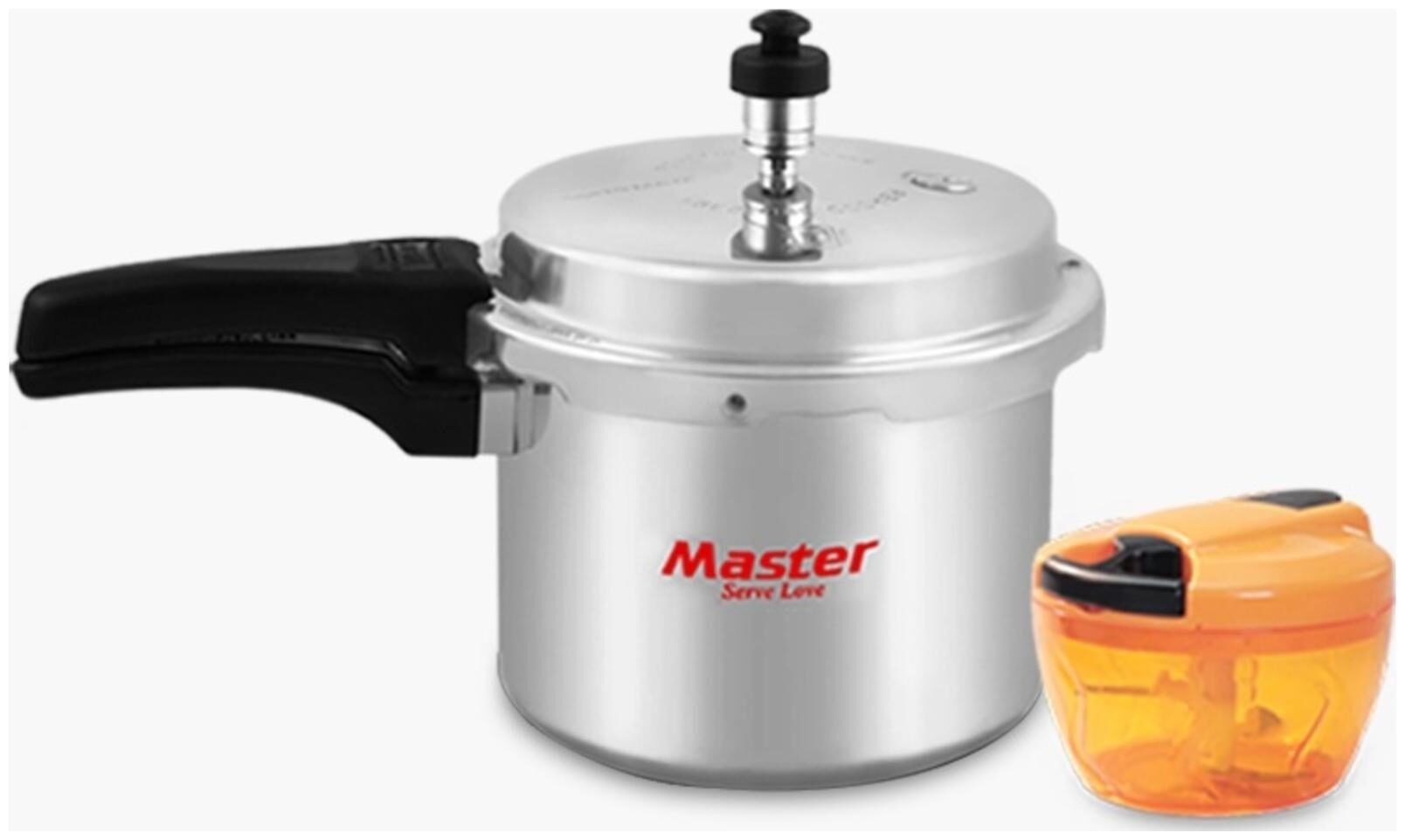 Master Perfect Combo Aluminium 3 Ltr Outer Lid Pressure Cooker And 0 3L Capacity With 3 SS Blades Orange Chopper (ISI Marked) (Set of 2)
Master Perfect Combo Aluminium 3 Ltr Outer Lid Pressure Cooker And 0 3L Capacity With 3 SS Blades Orange Chopper (ISI Marked) (Set of 2)