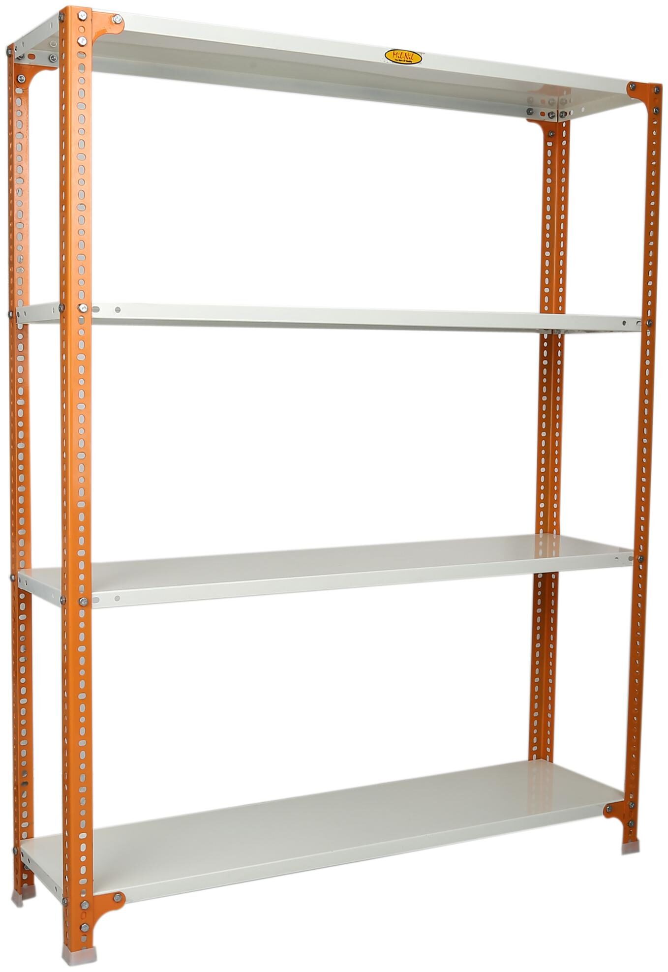 Mil-Nil Prime CRC Sheet 4 Shelf Multipurpose Slotted Angle Rack 60 x 47 x 12 Inch 20 Gauge (Orange-Ivory) Powder Coating
Mil-Nil Prime CRC Sheet 4 Shelf Multipurpose Slotted Angle Rack 60 x 47 x 12 Inch 20 Gauge (Orange-Ivory) Powder Coating