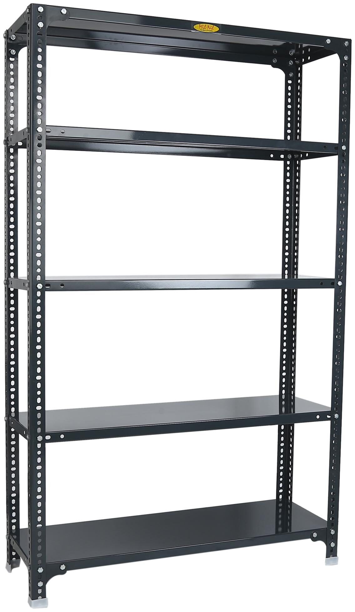 Mil-Nil Prime CRC Sheet 5 Shelf Multipurpose Slotted Angle Rack 60 x 36 x 12 Inch 22 Gauge (Grey)
Mil-Nil Prime CRC Sheet 5 Shelf Multipurpose Slotted Angle Rack 60 x 36 x 12 Inch 22 Gauge (Grey)