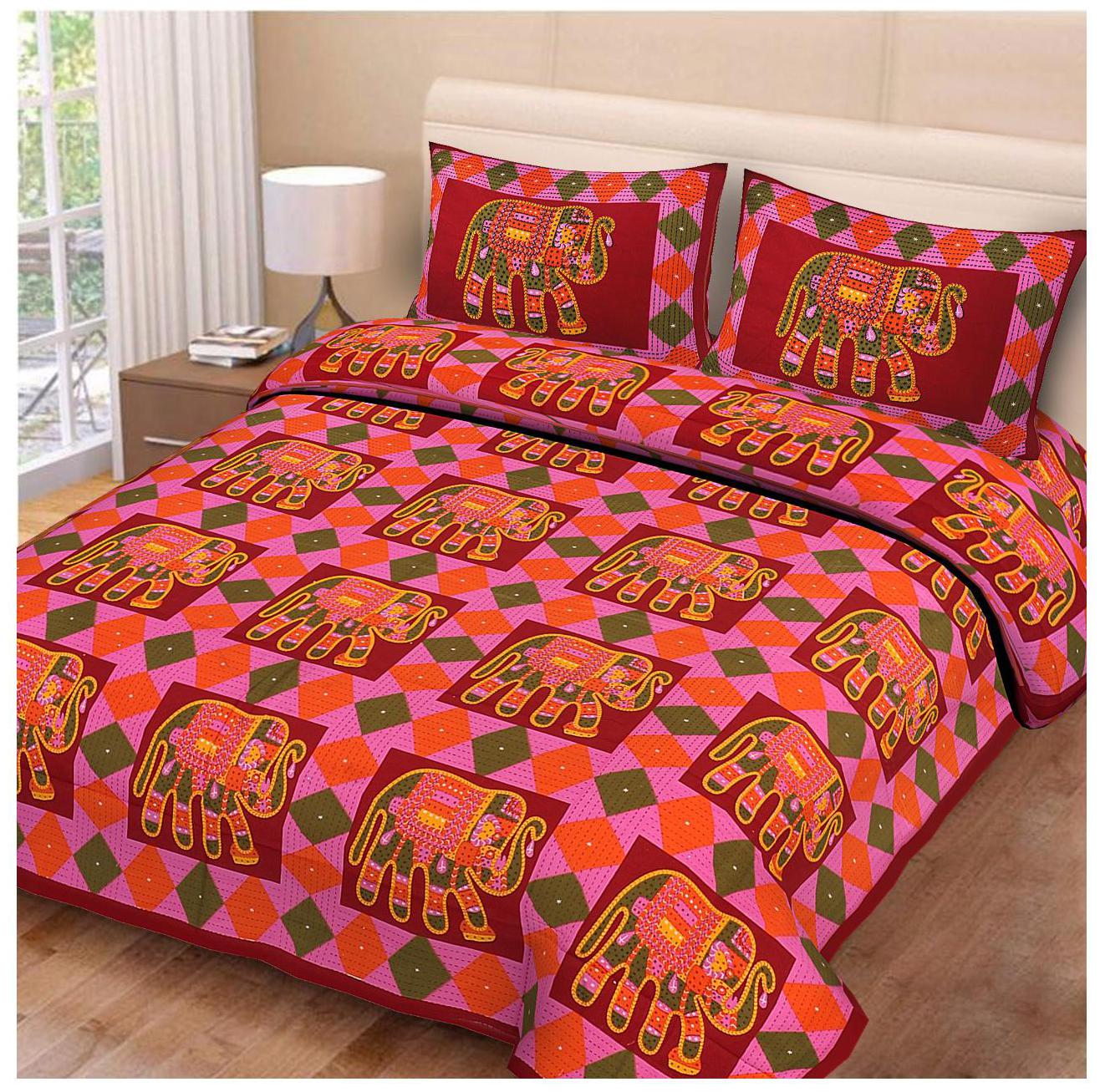 Morado Cotton Rajasthani Jaipuri Print Double Size Bedsheet 144 TC ( 1 Bedsheet With 2 Pillow Covers Red )
Morado Cotton Rajasthani Jaipuri Print Double Size Bedsheet 144 TC ( 1 Bedsheet With 2 Pillow Covers Red )