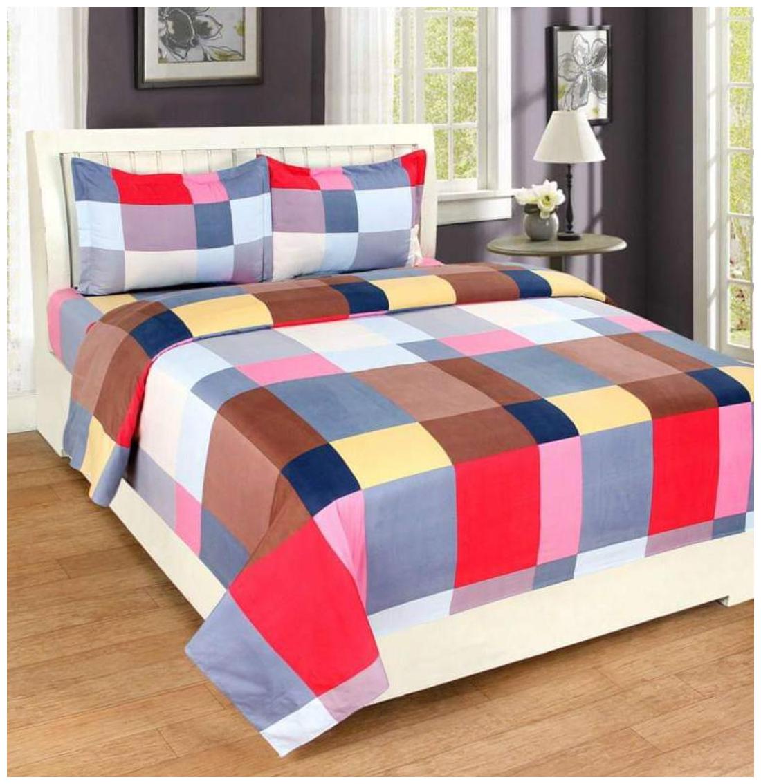 Morado Cotton Checkered Double Size Bedsheet 144 TC ( 1 Bedsheet With 2 Pillow Covers Multi ) 
Morado Cotton Checkered Double Size Bedsheet 144 TC ( 1 Bedsheet With 2 Pillow Covers Multi )