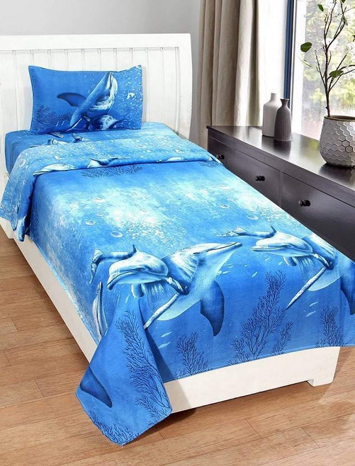 Morado Cotton Printed Single Size Bedsheet 180 TC ( 1 Bedsheet With 1 Pillow Covers Blue )
Morado Cotton Printed Single Size Bedsheet 180 TC ( 1 Bedsheet With 1 Pillow Covers Blue )