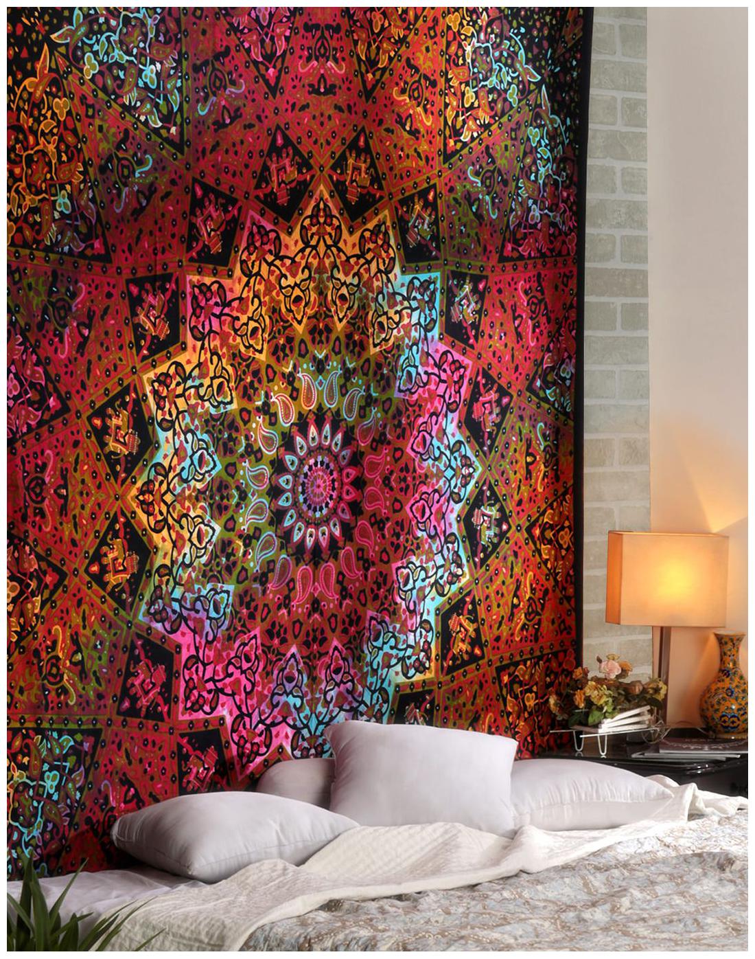 Multicolor Colored 228 6 cm (90 inch) X 213 36 cm (84 inch) Wall Decoration Cotton Floral Mandala Printed Home Decor Tapestry by Rajrang
Multicolor Colored 228 6 cm (90 inch) X 213 36 cm (84 inch) Wall Decoration Cotton Floral Mandala Printed Home Decor Tapestry by Rajrang