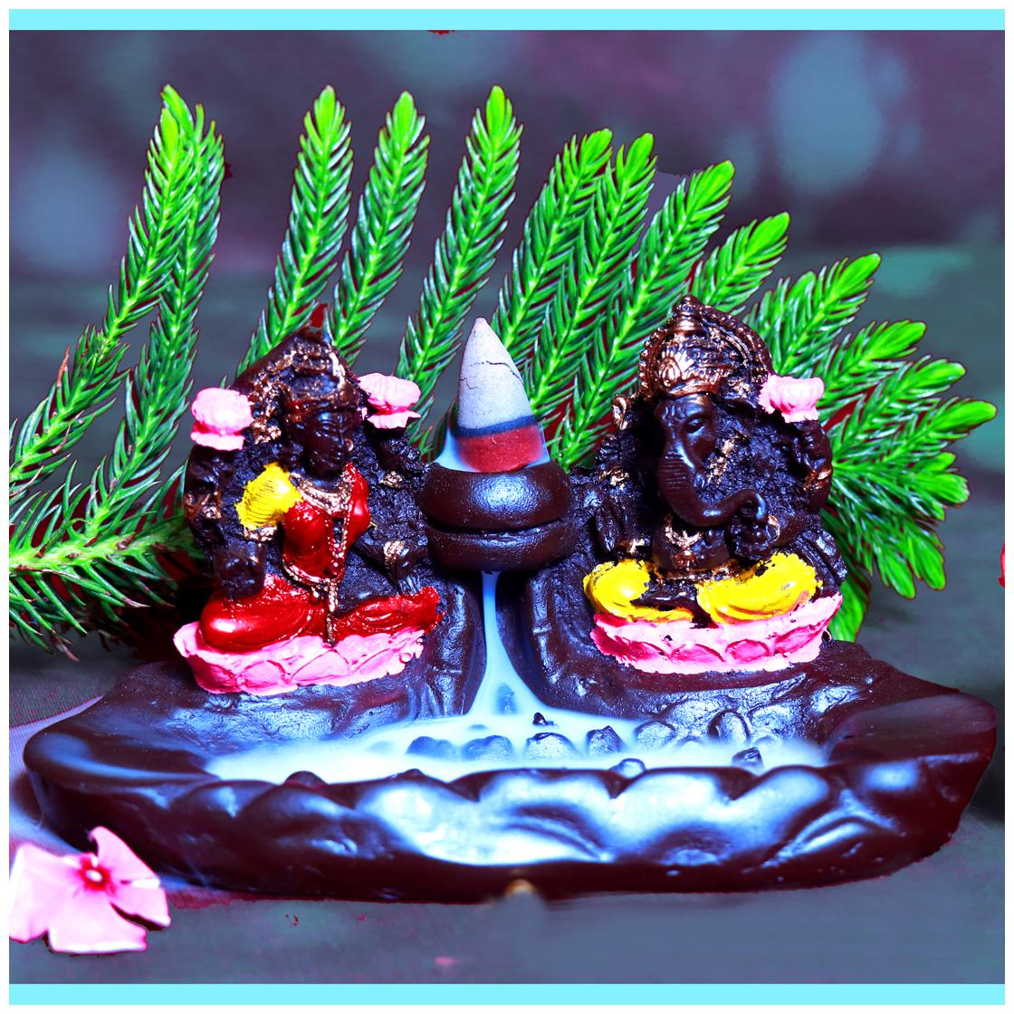 BG Bazzar Gali Lakshmi Ganesh Ceramic Backflow Incense Holder Decorative Showpiece with 10 Smoke Scented Cone Incenses
BG Bazzar Gali Lakshmi Ganesh Ceramic Backflow Incense Holder Decorative Showpiece with 10 Smoke Scented Cone Incenses