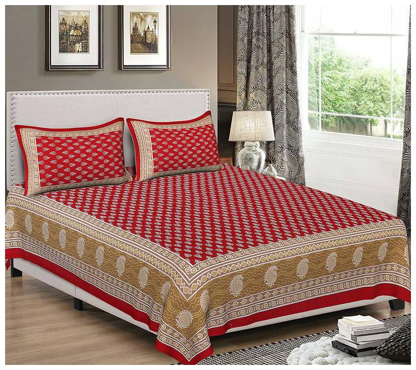 NIKHILAM Cotton Rajasthani Jaipuri Print King Size Bedsheet 300 TC ( 1 Bedsheet With 2 Pillow Covers Red )
NIKHILAM Cotton Rajasthani Jaipuri Print King Size Bedsheet 300 TC ( 1 Bedsheet With 2 Pillow Covers Red )