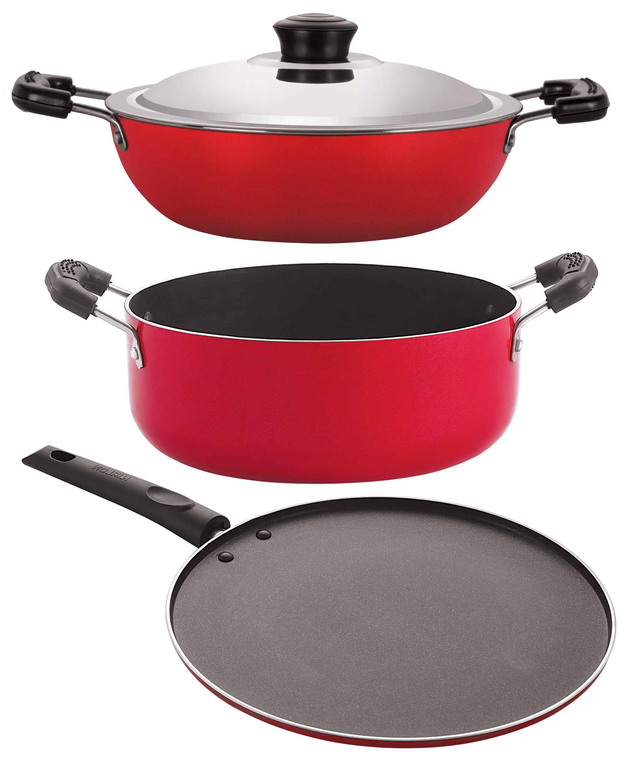 Nirlon Kitchenware Pots and Pan 3 Layer Superior Coating Combo Set of 3Pcs Premium Quality
Nirlon Kitchenware Pots and Pan 3 Layer Superior Coating Combo Set of 3Pcs Premium Quality