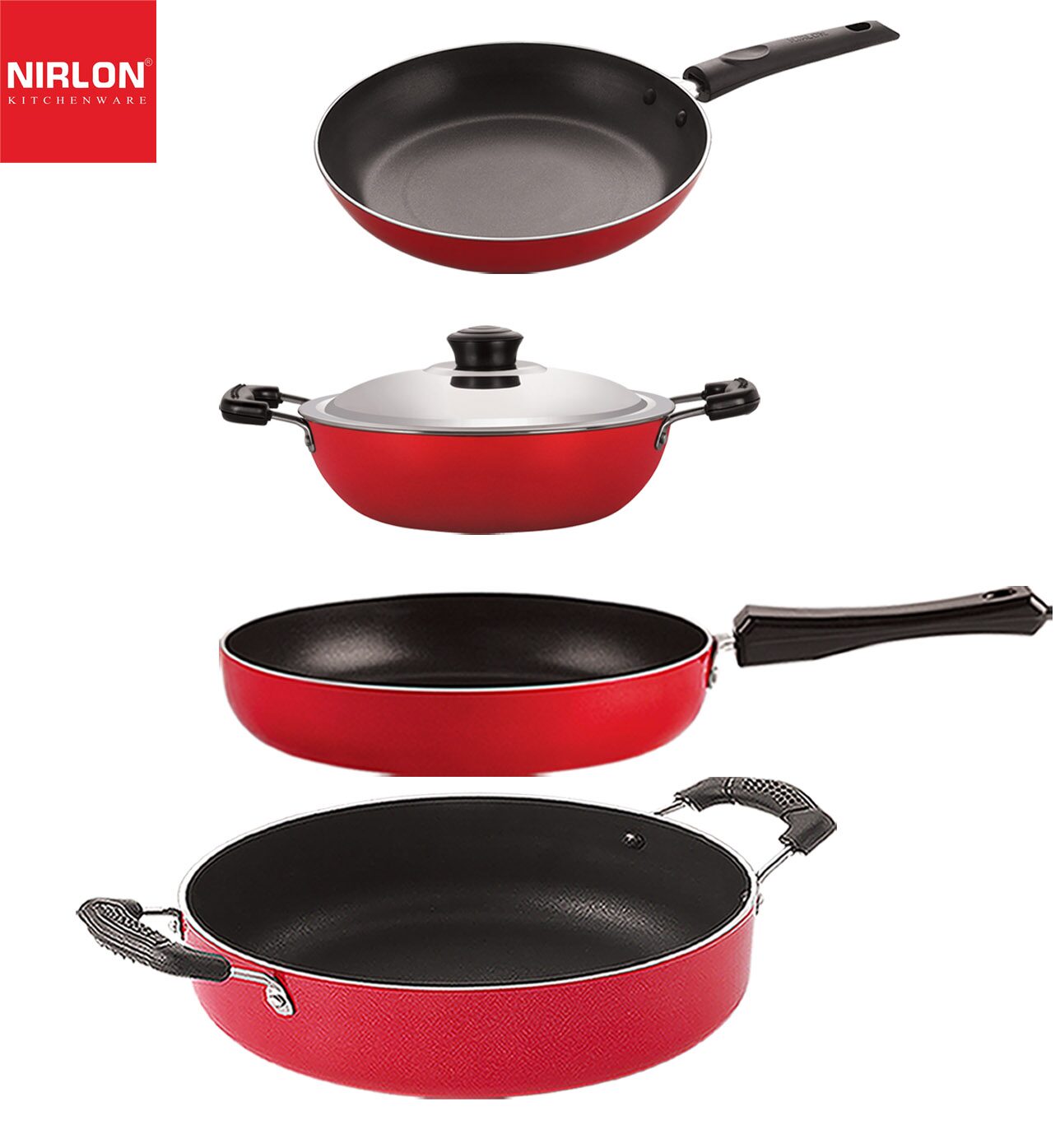 Nirlon Non stick Coated Heat Resistance Pfoa Free Aluminium Kitchenware Gift Set of 4 pcs
Nirlon Non stick Coated Heat Resistance Pfoa Free Aluminium Kitchenware Gift Set of 4 pcs