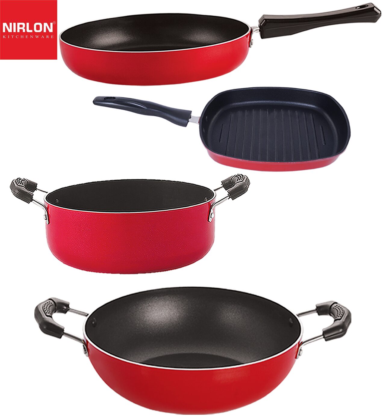 Nirlon Non stick Aluminium Odor Free Chemical Free Kitchenware Combo Gift Set of 4 pcs
Nirlon Non stick Aluminium Odor Free Chemical Free Kitchenware Combo Gift Set of 4 pcs