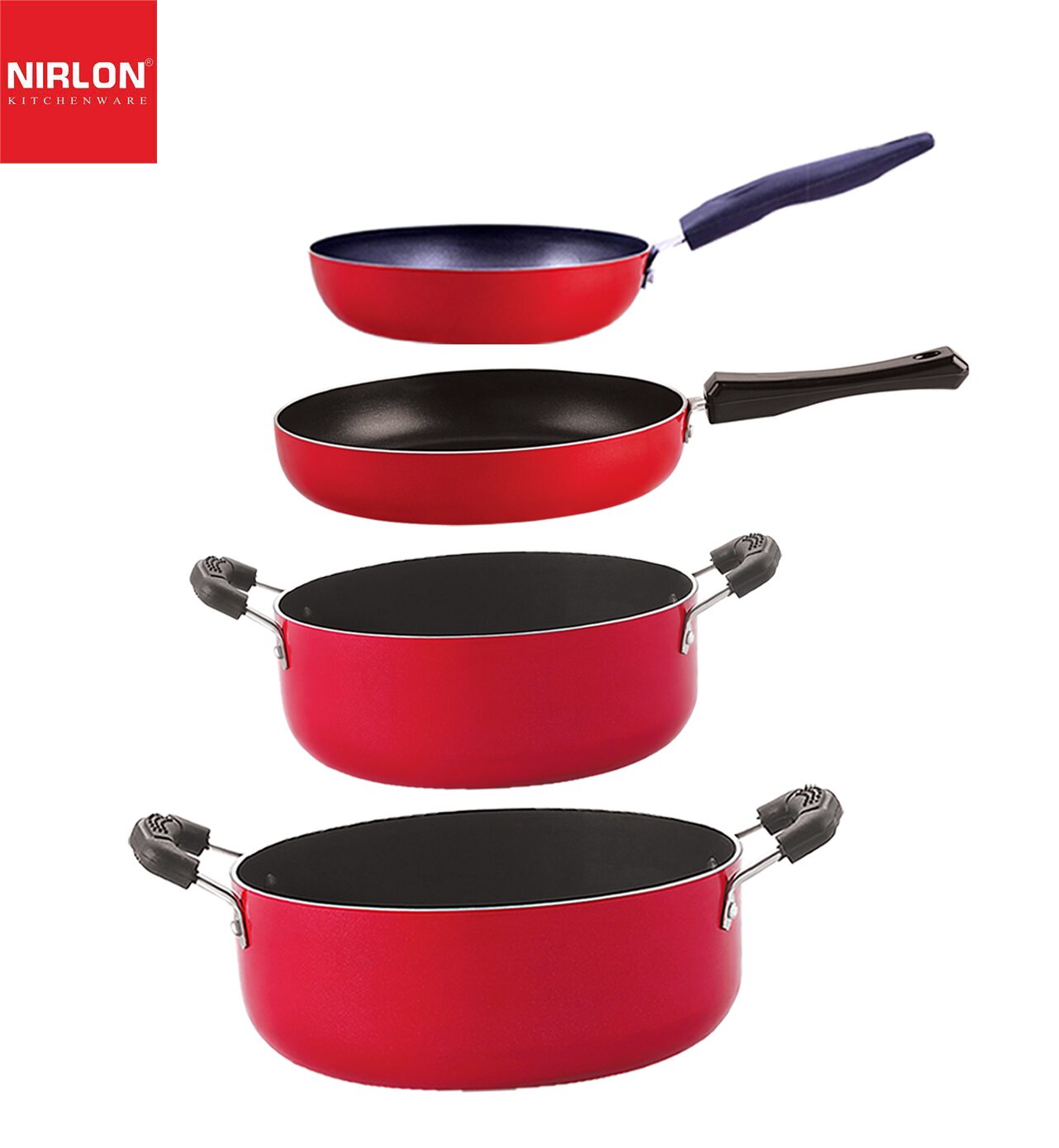 Nirlon Non stick Pots and Pans Non stick Cookware Set of 4 pcs with Bakelite Handle
Nirlon Non stick Pots and Pans Non stick Cookware Set of 4 pcs with Bakelite Handle