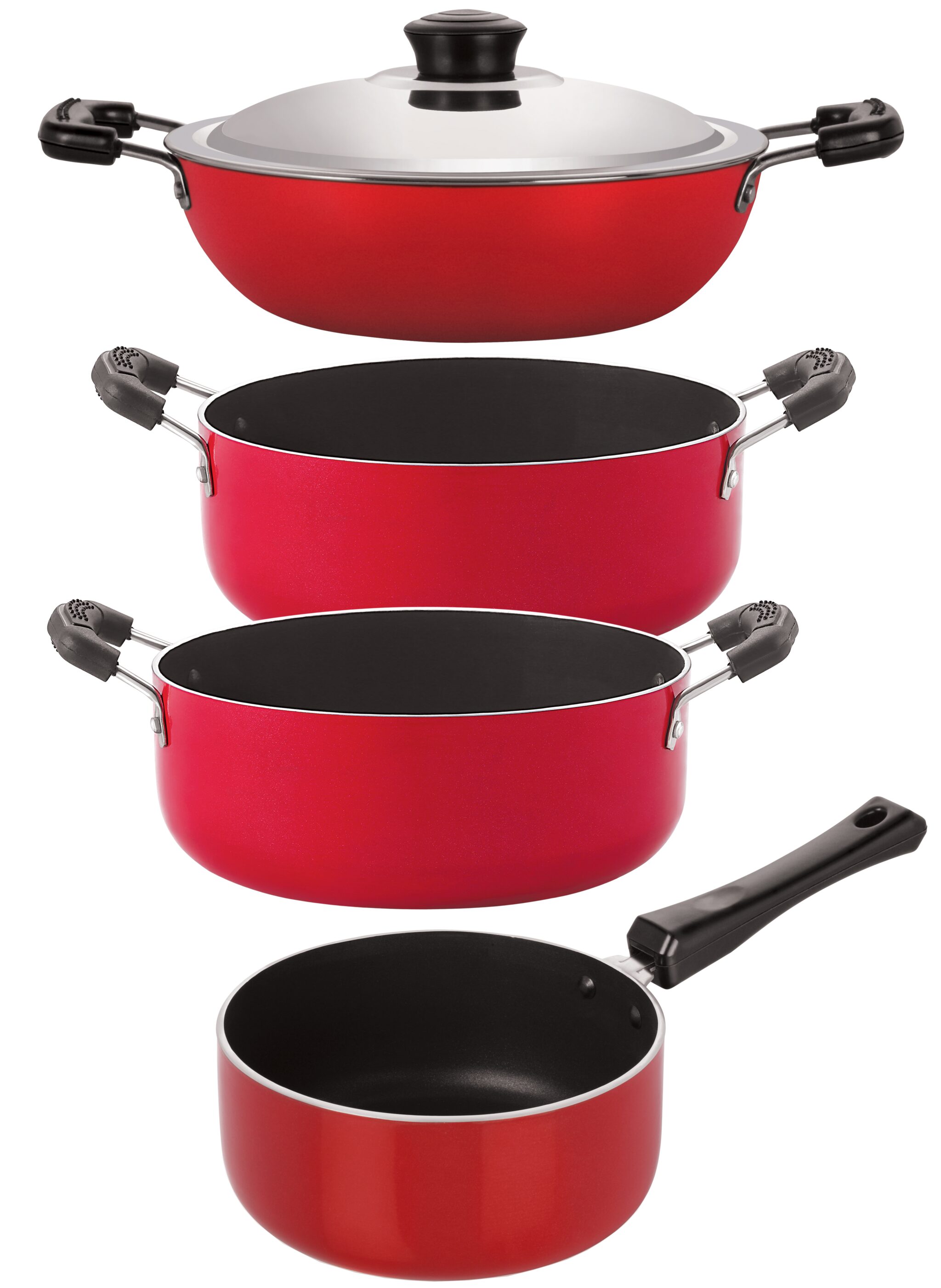 Nirlon Non-Stick Aluminium Heat Resistance Cookware Set of 4Pcs with Bakelite Handle
Nirlon Non-Stick Aluminium Heat Resistance Cookware Set of 4Pcs with Bakelite Handle