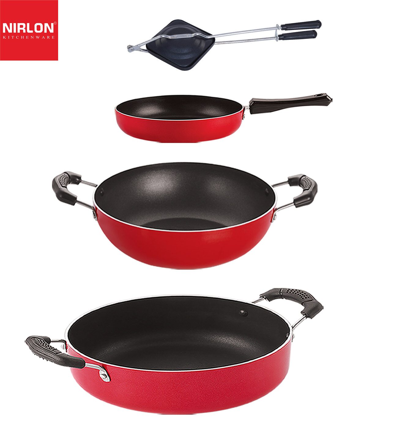 Nirlon Non stick Coated Heat Resistance Pfoa Free Aluminium Kitchenware Gift Set of 4 pcs
Nirlon Non stick Coated Heat Resistance Pfoa Free Aluminium Kitchenware Gift Set of 4 pcs