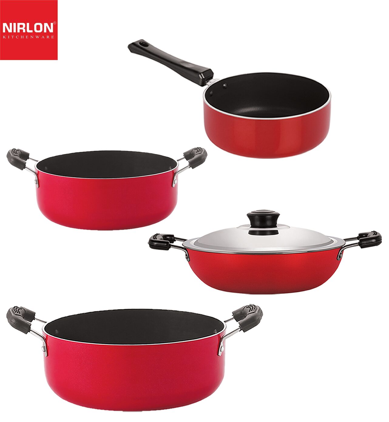 Nirlon Non-Toxic Oil Free Non stick Cookware Essential Gift Set of 4 pcs with Bakelite Handle
Nirlon Non-Toxic Oil Free Non stick Cookware Essential Gift Set of 4 pcs with Bakelite Handle