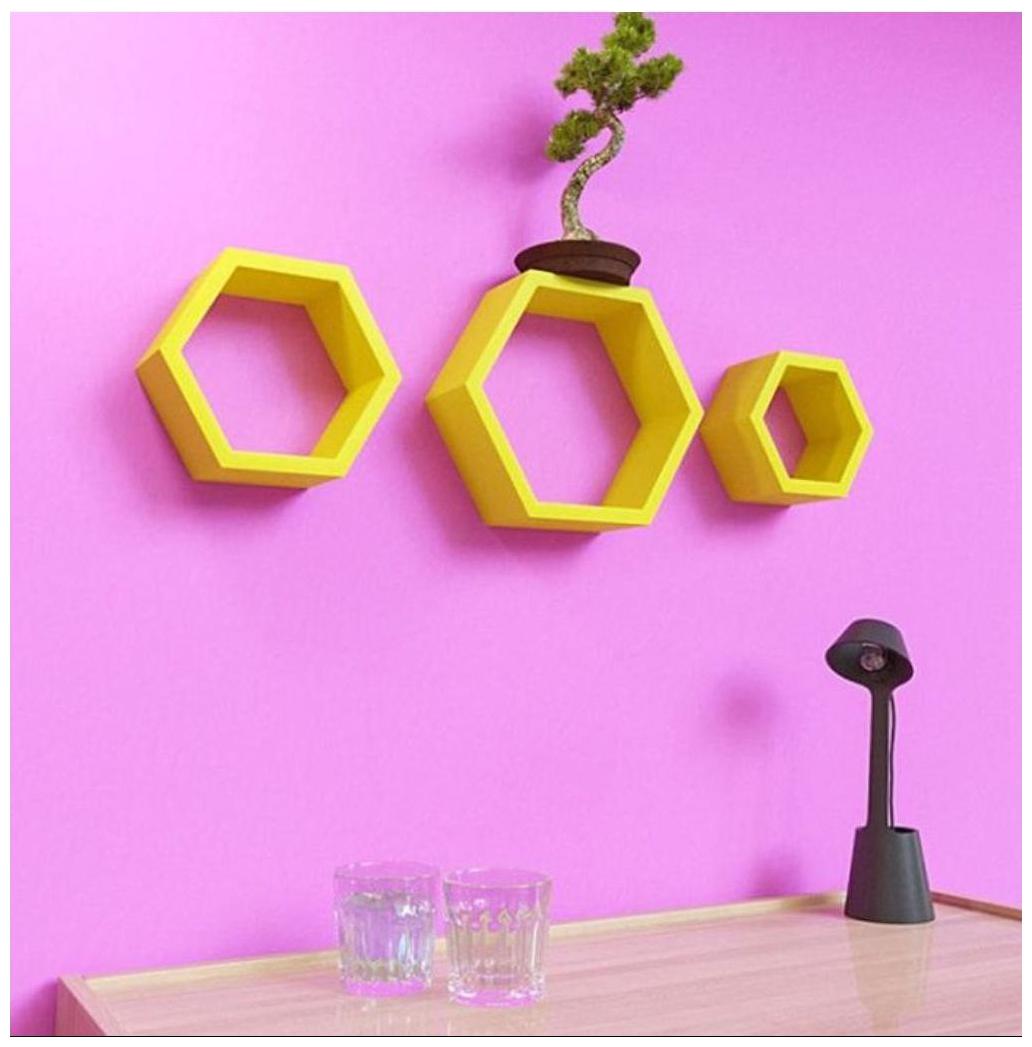 Onlineshoppee Set Of 3 Hexagon shape Designer Storage Shelves - Yellow Size-lxbxh-10 5x4x10 5 inch
Onlineshoppee Set Of 3 Hexagon shape Designer Storage Shelves - Yellow Size-lxbxh-10 5x4x10 5 inch
