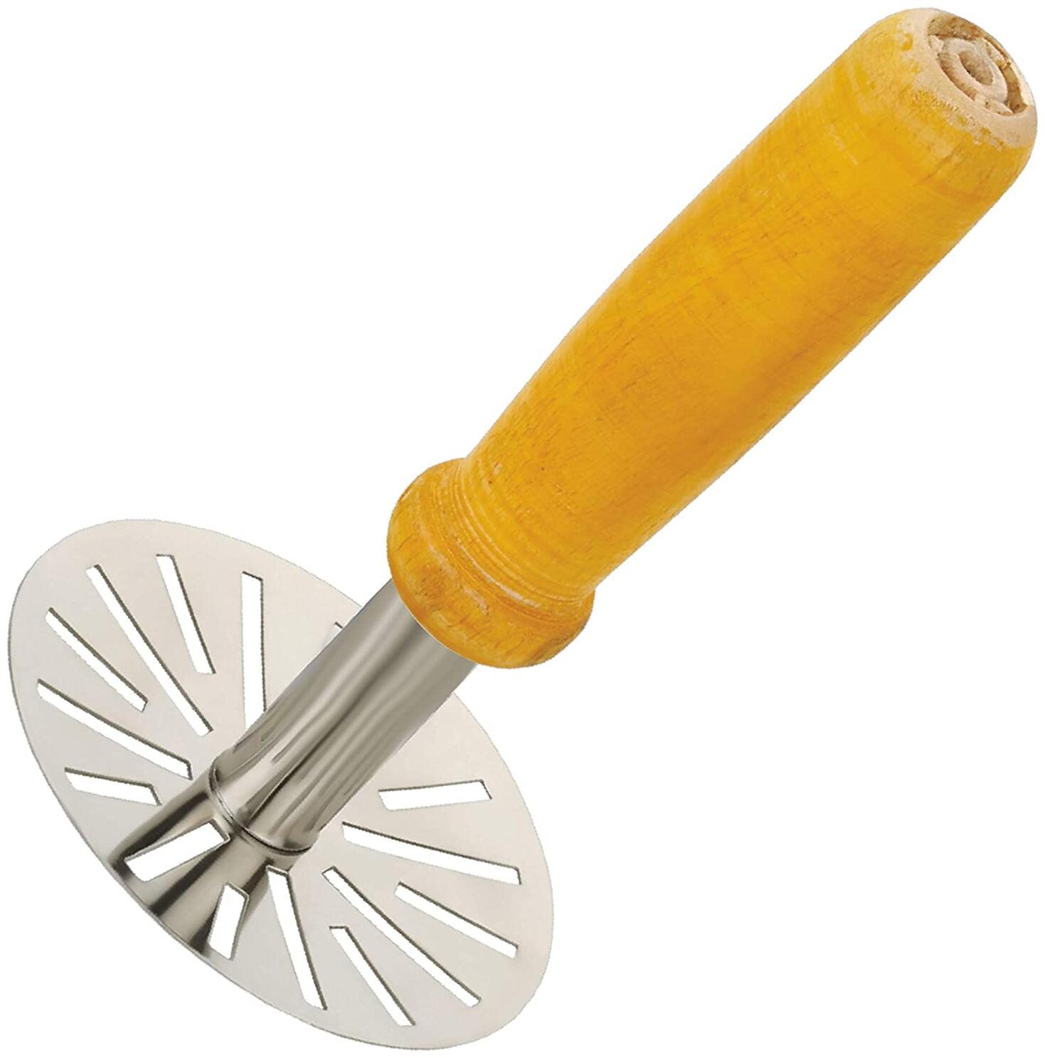 Passion Bazaar Stainless Steel Vegetable Pav Bhaji Masher with Wooden Handle Kitchen Potato Squeezer Portable Food Crusher Bhaji Press Silver Brown-Pack of 1pc
Passion Bazaar Stainless Steel Vegetable Pav Bhaji Masher with Wooden Handle Kitchen Potato Squeezer Portable Food Crusher Bhaji Press Silver Brown-Pack of 1pc