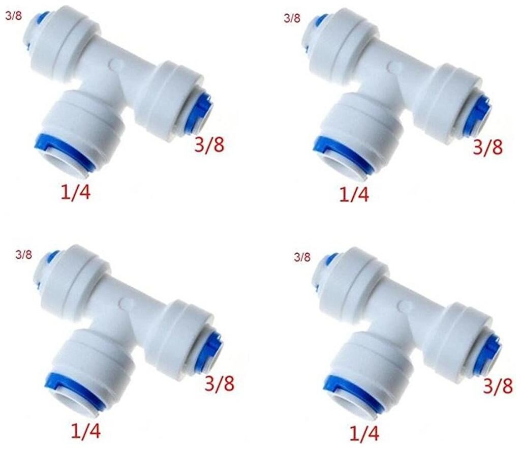 PBROS 4 Pieces RO Reducer Tee Connector Suited for All Type of RO Models-3 8 x 3 8 x 1 4 Tube-Tee
PBROS 4 Pieces RO Reducer Tee Connector Suited for All Type of RO Models-3 8 x 3 8 x 1 4 Tube-Tee