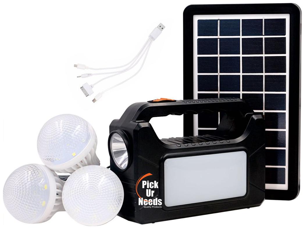 Pick Ur Needs RockLight Emergency Portable Inverter with 3 Individual 6 Volt Led Hanging Bulbs with 3 75 m Long Wire AC DC USB Socket with Free USB Wire for Mobile Charging with Solar Panal
Pick Ur Needs RockLight Emergency Portable Inverter with 3 Individual 6 Volt Led Hanging Bulbs with 3 75 m Long Wire AC DC USB Socket with Free USB Wire for Mobile Charging with Solar Panal