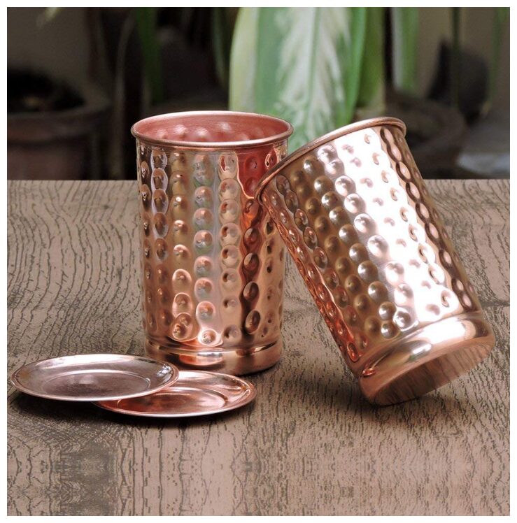PLAYNET Copper Hammered Glass Tumbler Serveware Drinkware Ayurveda health benefits Pack of 2
PLAYNET Copper Hammered Glass Tumbler Serveware Drinkware Ayurveda health benefits Pack of 2
