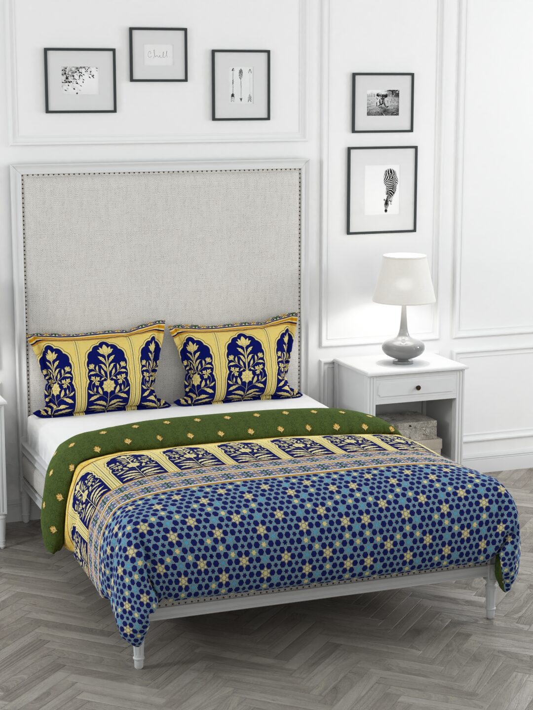 Portico New York Cotton Printed King Size Bedsheet 210 TC ( 1 Bedsheet With 2 Pillow Covers Multi )
Portico New York Cotton Printed King Size Bedsheet 210 TC ( 1 Bedsheet With 2 Pillow Covers Multi )