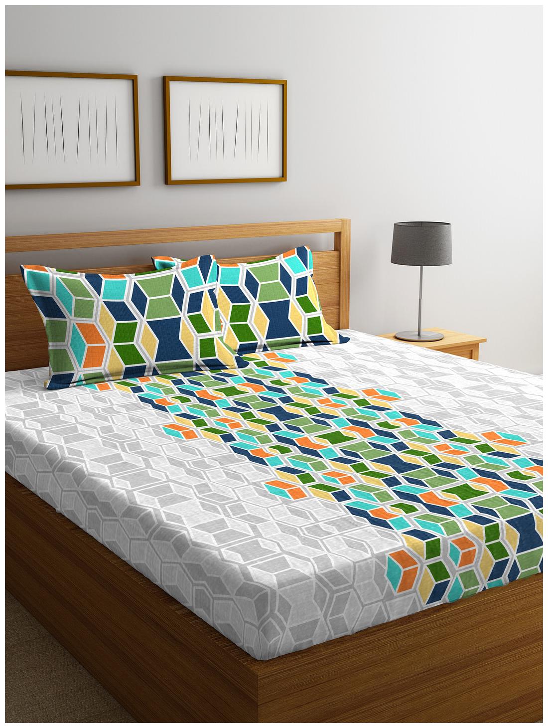 Portico New York Cotton Printed Double Size Bedsheet 144 TC ( 1 Bedsheet With 2 Pillow Covers Multi )
Portico New York Cotton Printed Double Size Bedsheet 144 TC ( 1 Bedsheet With 2 Pillow Covers Multi )