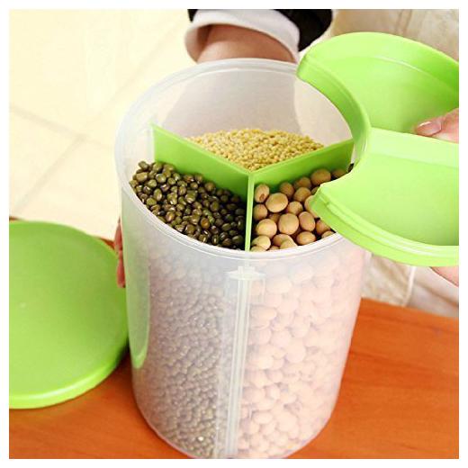 Premillia Kitchen Storage Container with 3 Compartments Easy Flow Container for all types of Grain and Pulses Green (Set of 1)
Premillia Kitchen Storage Container with 3 Compartments Easy Flow Container for all types of Grain and Pulses Green (Set of 1)