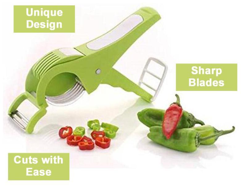 Kitchen4U 2 in 1 Vegetable Cutter Peeler with Sharp Stainless Steel 5 Blade (Assorted Color)
Kitchen4U 2 in 1 Vegetable Cutter Peeler with Sharp Stainless Steel 5 Blade (Assorted Color)