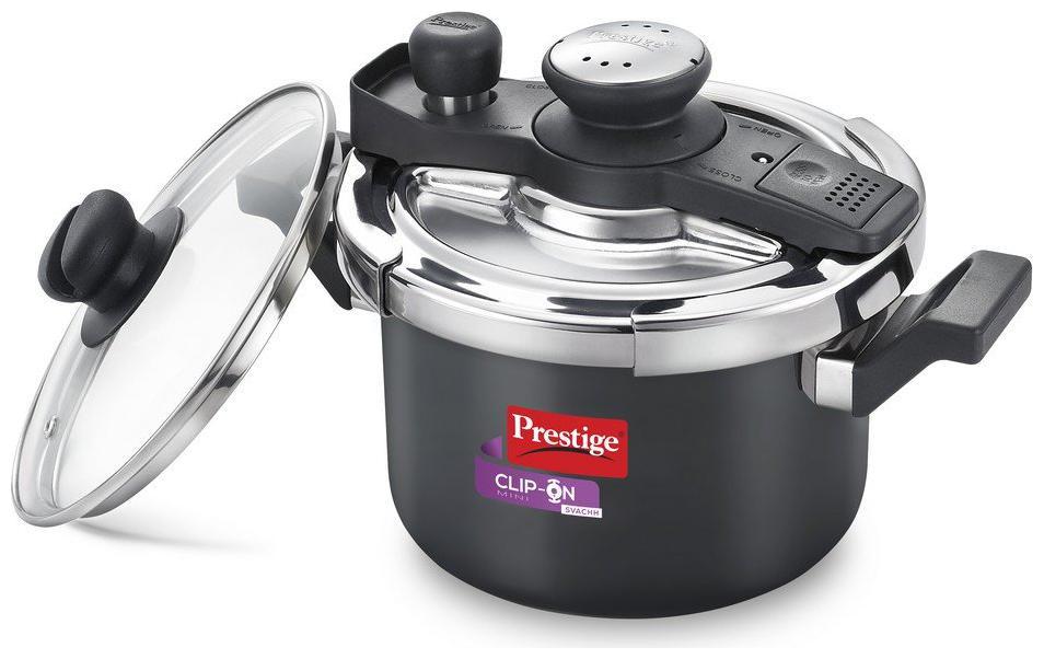 Prestige Clip on Svachh Hard-Anodized Aluminium 3 L Induction Bottom Outer Lid Pressure Cooker - Set of 1
Prestige Clip on Svachh Hard-Anodized Aluminium 3 L Induction Bottom Outer Lid Pressure Cooker - Set of 1