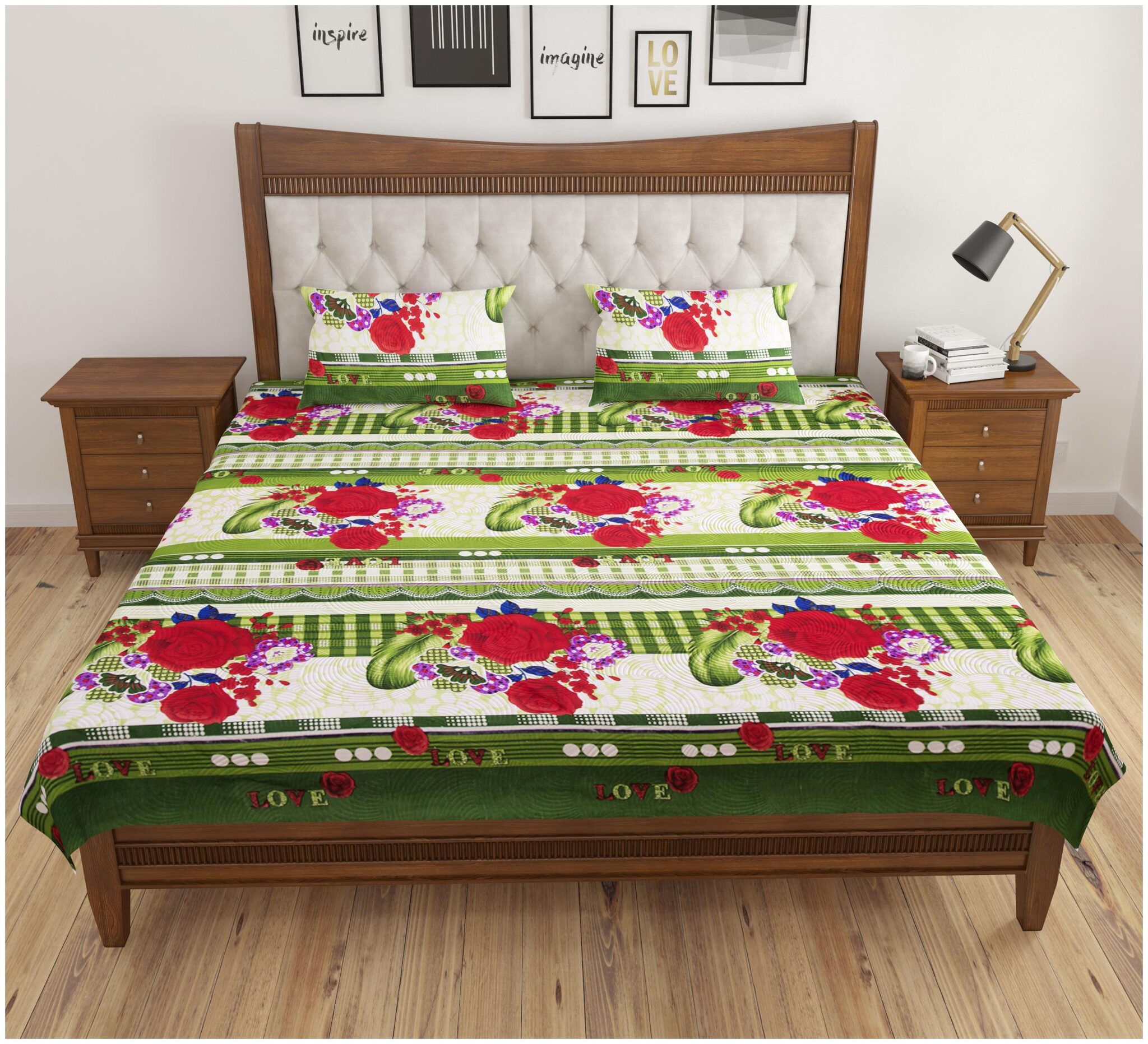 Prince Enterprises Poly Cotton Multi Set of 1 King Size Bedsheet with 2 Pillow Covers Multicolour
Prince Enterprises Poly Cotton Multi Set of 1 King Size Bedsheet with 2 Pillow Covers Multicolour